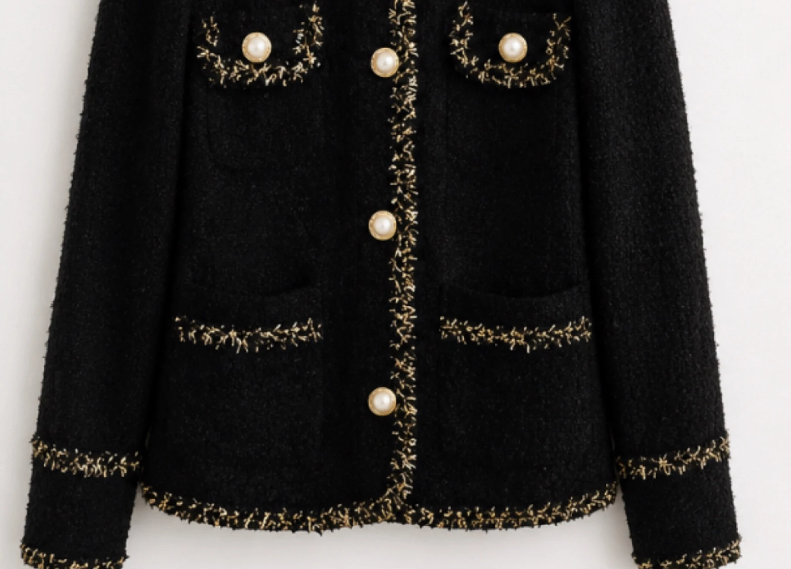 Chaqueta vintage negro dorado talla m l 🌺 – photo 3